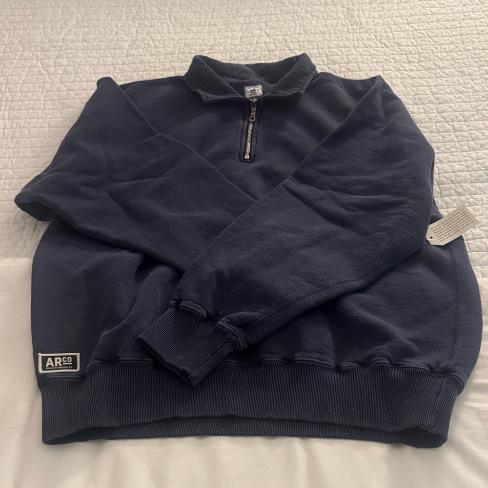 Navy Zip-Up Men's Sweater